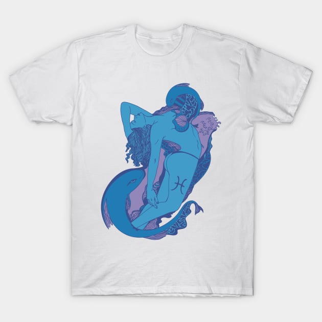 Mountain Blue Pisces Beauty T-Shirt by kenallouis